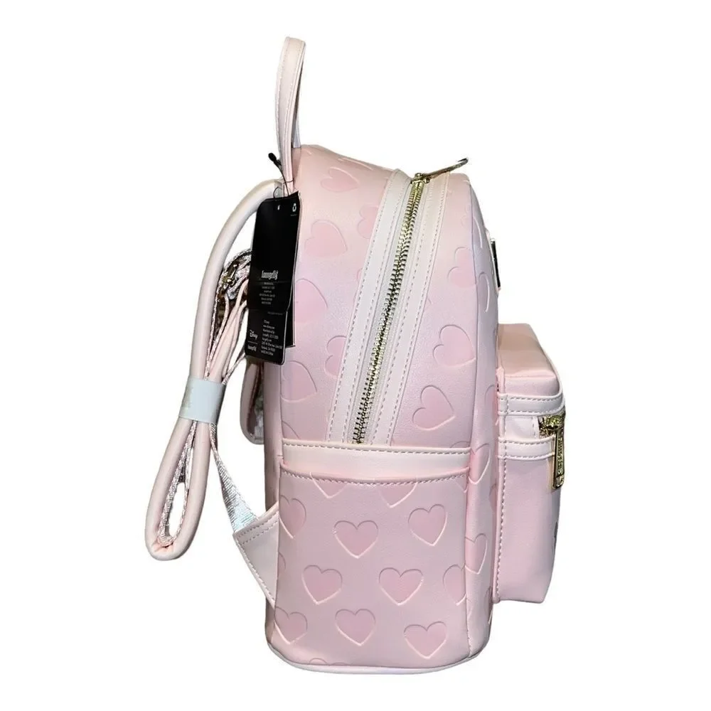 Disney Loungefly Stitch Loves Angel Pink Valentines Mini Backpack RARE NWT